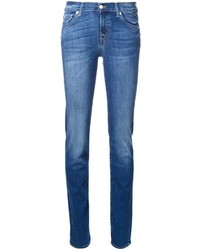 Jeans aderenti di cotone blu di 7 For All Mankind
