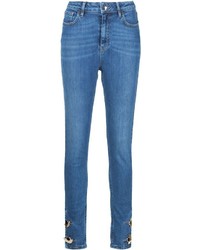 Jeans aderenti di cotone blu di Anthony Vaccarello