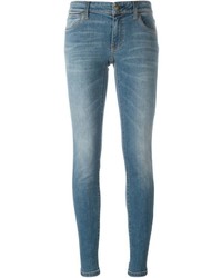 Jeans aderenti di cotone blu di Burberry