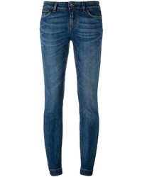 Jeans aderenti di cotone blu di Dolce & Gabbana