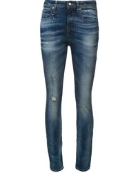 Jeans aderenti di cotone blu di R 13