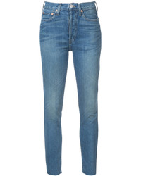 Jeans aderenti di cotone blu di RE/DONE