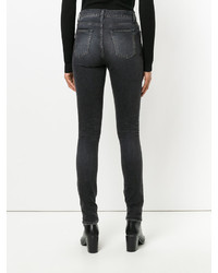 Jeans aderenti di cotone con stelle neri di Saint Laurent