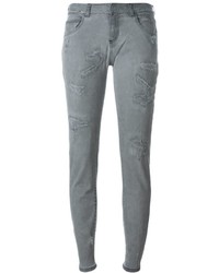 Jeans aderenti di cotone grigi