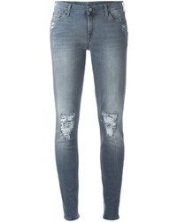 Jeans aderenti di cotone grigi di 7 For All Mankind
