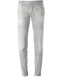 Jeans aderenti di cotone grigi di Dsquared2