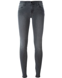 Jeans aderenti di cotone grigio scuro