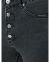 Jeans aderenti di cotone grigio scuro di Anine Bing
