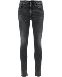 Jeans aderenti di cotone grigio scuro di R 13