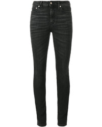 Jeans aderenti di cotone grigio scuro di Saint Laurent