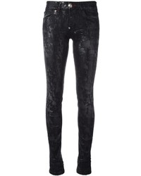 Jeans aderenti di cotone neri di Philipp Plein