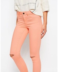Jeans aderenti di cotone rosa di Vila