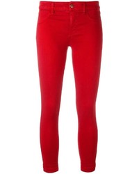 Jeans aderenti di cotone rossi di J Brand