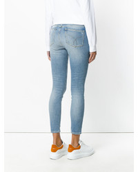 Jeans aderenti di cotone strappati azzurri di CK Calvin Klein