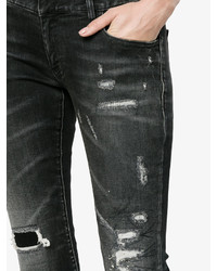 Jeans aderenti di cotone strappati neri di Faith Connexion
