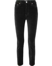 Jeans aderenti di velluto neri di RE/DONE