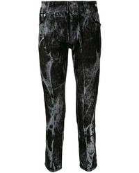Jeans aderenti effetto tie-dye neri di Dolce & Gabbana