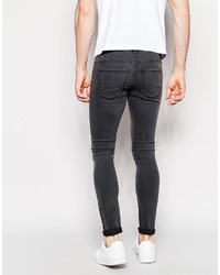 Jeans aderenti grigio scuro di Pull&Bear