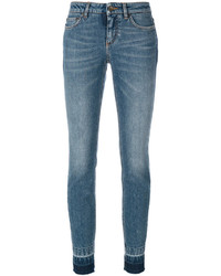 Jeans aderenti in pelle blu di Dolce & Gabbana