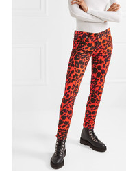 Jeans aderenti leopardati arancioni di R13