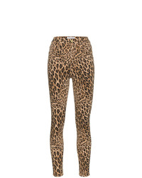 Jeans aderenti leopardati marroni di Frame Denim