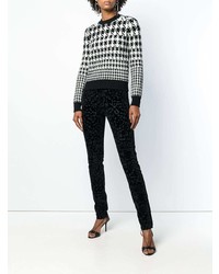 Jeans aderenti leopardati neri di Saint Laurent