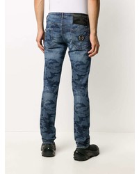 Jeans aderenti mimetici blu di Philipp Plein