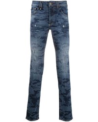 Jeans aderenti mimetici blu di Philipp Plein