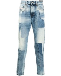 Jeans aderenti patchwork azzurri di Diesel