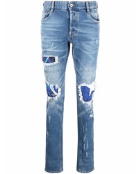 Jeans aderenti patchwork azzurri di Just Cavalli