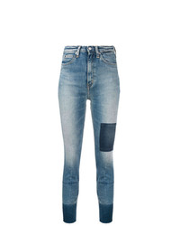 Jeans aderenti patchwork blu di Calvin Klein Jeans