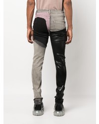 Jeans aderenti patchwork neri di Rick Owens DRKSHDW
