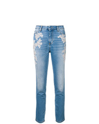 Jeans aderenti ricamati azzurri di Ermanno Scervino