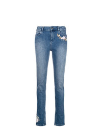 Jeans aderenti ricamati azzurri di Twin-Set