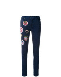 Jeans aderenti ricamati blu scuro di Mr & Mrs Italy