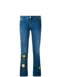 Jeans aderenti ricamati blu di Stella McCartney