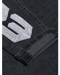 Jeans aderenti ricamati grigio scuro di Off-White