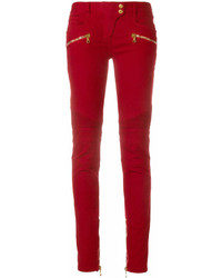 Jeans aderenti rossi di Balmain