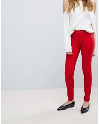 Jeans aderenti rossi