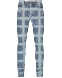 Jeans aderenti stampati azzurri di Amiri
