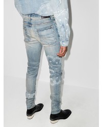 Jeans aderenti stampati azzurri di Amiri