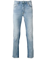 Jeans aderenti stampati azzurri di Marcelo Burlon County of Milan