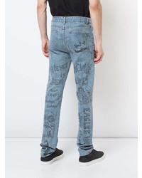 Jeans aderenti stampati azzurri di Haculla