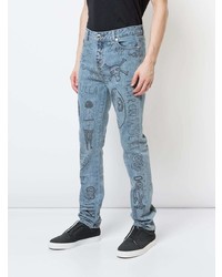 Jeans aderenti stampati azzurri di Haculla