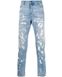Jeans aderenti stampati azzurri di Palm Angels