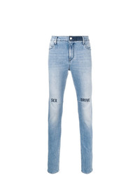 Jeans aderenti stampati azzurri di RtA