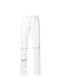 Jeans aderenti stampati bianchi