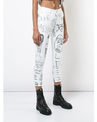Jeans aderenti stampati bianchi di Haculla