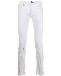 Jeans aderenti stampati bianchi di Philipp Plein