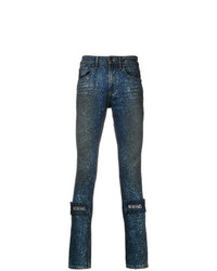 Jeans aderenti stampati blu scuro di Newams